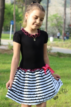 Children's summer dress in black and white