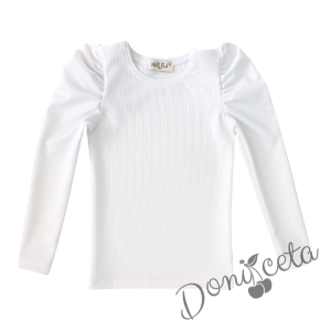 Детска блуза в бяло с дълъг ръкав 4866515