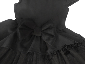 Официална детска рокля в черно с тюл с къс ръкав и панделка Надежда 547884 2