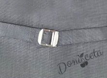 Официален костюм за момче от елек в сиво, риза в бяло, панталон и папийонка в сиво 45677854 3