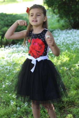 Официална детска рокля с роза