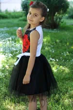 Официална детска рокля с роза