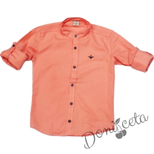 Риза за момче с дълъг ръкав в оранжево 1