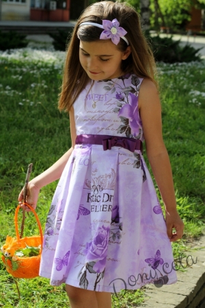 Лятна рокля  Ваня в лилаво на цветя