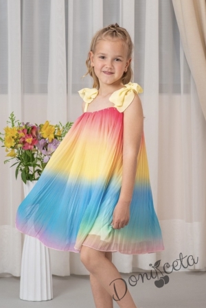 Официална/ежедневна ефирна детска солей рокля многоцветна Дъга 1
