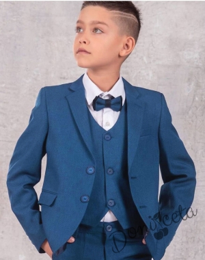 Официален детски костюм за момче от 5 части в синьо 434454668