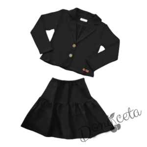 Комплект за момиче от пола и сако в черно 6258742