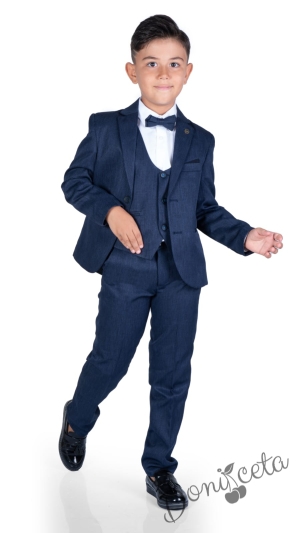 Официален костюм за момче със сако в тъмносиньо