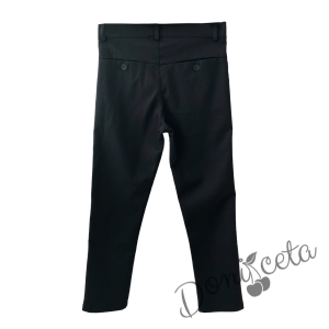Комплект от 4 части за момче - панталон и сако в черно Contrast, риза с дълъг ръкав в бяло и папийонка 4