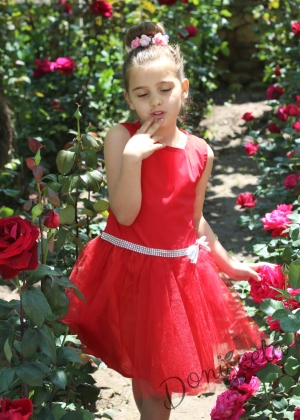 Детска рокля с тюл в розово