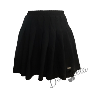 Комплект от пола в черно Мая и риза с дълъг ръкав с в бяло Анди 3