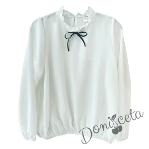 Комплект от пола в черно Мая и риза с дълъг ръкав с в бяло на Contrast 2