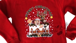 Коледна ватирана блуза за момче с Дядо Коледа и еленът Рудолф 2