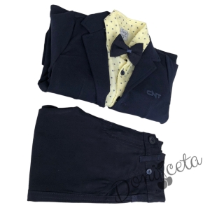 Комплект от 5 части за момче - риза, панталон, папийонка, тиранти и сако 8