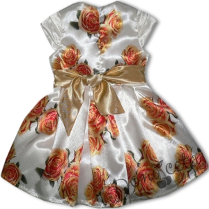Официална детска рокля сатен с рози