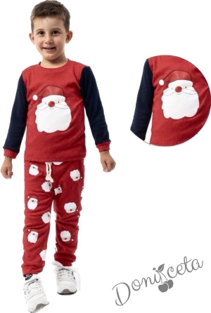 Коледна пижама за момче в червено с Дядо Коледа 5676878005