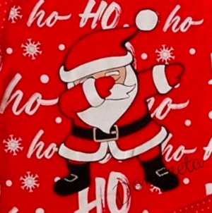 Коледна детска пижама в червено с Дядо Коледа 2