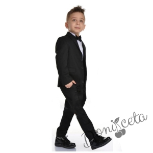 Официален детски костюм за момче в черно от 4 части 