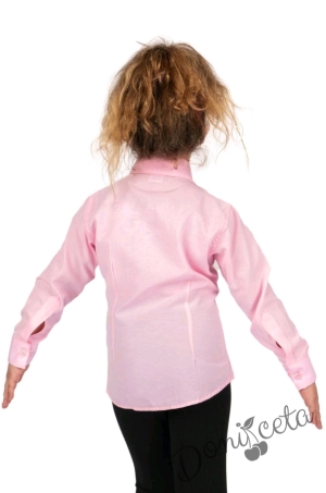 Детска риза в розово за момиче с дълъг ръкав Нами 2
