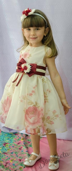 Официална детска рокля с цветя 