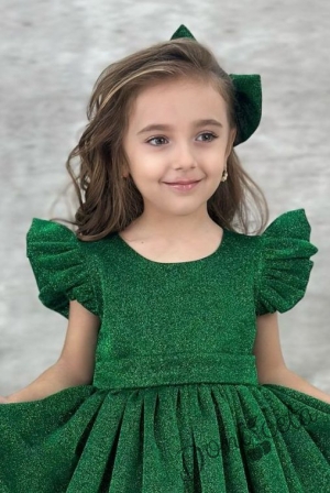 Официална детска рокля с къс ръкав с брокат Балеа в зелено 2