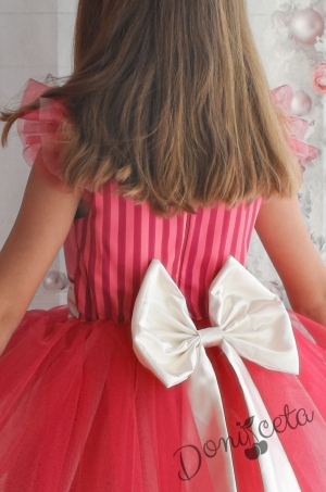 Официална детска рокля с тюл в цилама с надпис LOVE 5