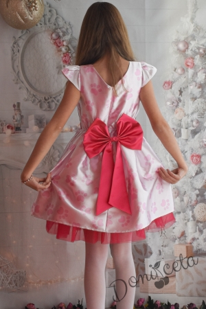 Официална детска рокля с тюл в розово с Пес Патрул и лапи 3