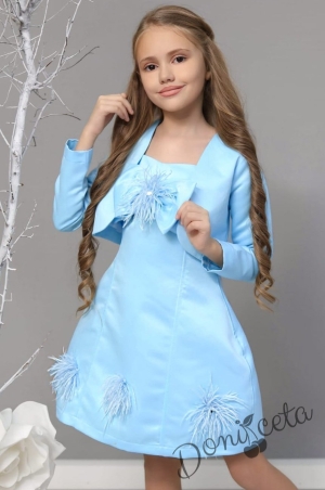 Официална детска рокля в светлосиньо с болеро Марая 4