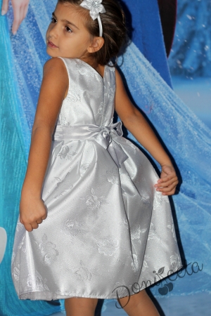 Официална детска рокля в сребристо Ради