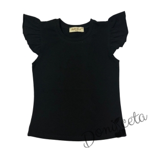 Детска блузка/тениска с къс ръкав в черно  1