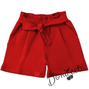 Комплект за момиче от 3 части- сако и панталони в червено и блуза в бяло 5