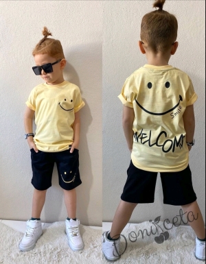 Комплект за момче от 2 части- тениска в жълто и панатлон Smile 1