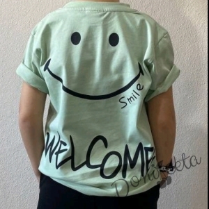 Комплект за момче от 2 части- тениска в зелено и панатлон Smile 3