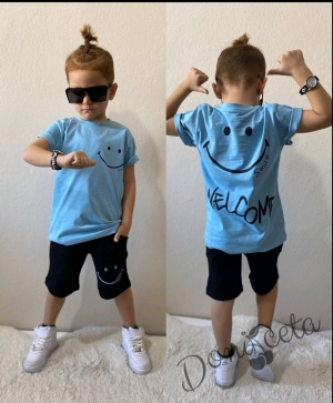 Комплект за момче от 2 части- тениска в синьо и панатлон Smile