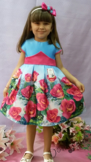 Официална детска рокля с цветя 