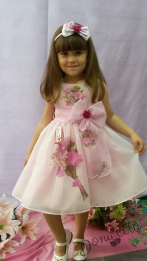 Официална детска рокля в розово