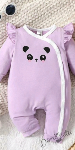 Бебешки гащеризон в лилаво с панда 1