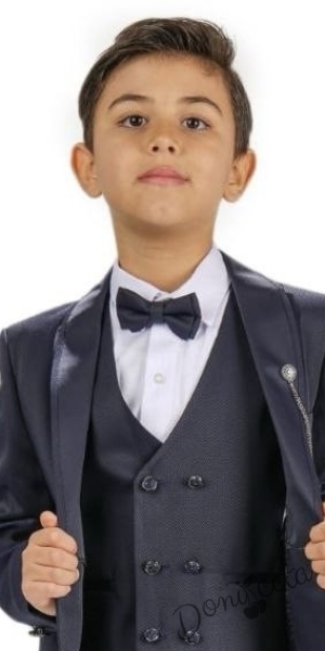 Елегатен костюм за момче от 5 части в черно със сако 3300932232 2
