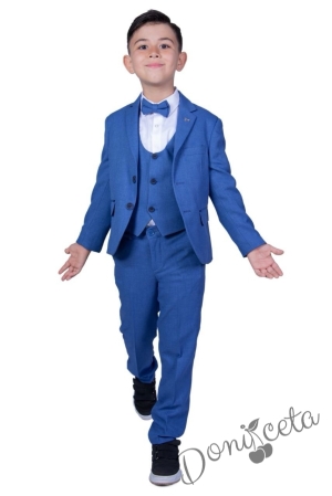 Официален костюм за момче със сако в синьо 34566232323 1