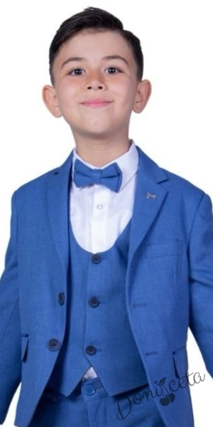 Официален костюм за момче със сако в синьо 34566232323 2