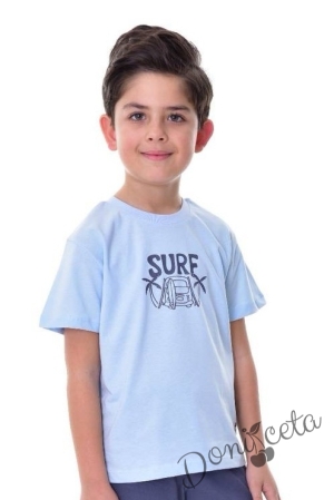 Комплект за момче от тениска и панталон в синьо SURE 2