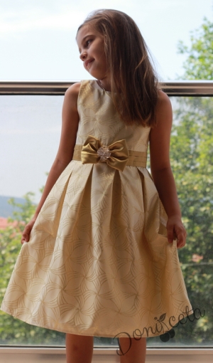 Официална детска рокля в златисто в златно Захаринка
