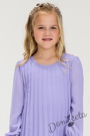 Официална/ежедневна детска рокля в лилаво солей Contrast 2