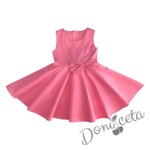 Официална/ежедневна детска рокля в розово клош 1
