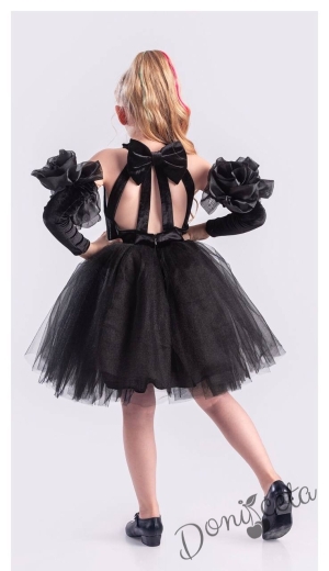 Официална детска рокля с тюл в черно Лорен