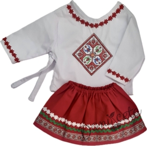 Бебешка народна носия 27-комплект пола и риза  с фолклорни/етно мотиви 