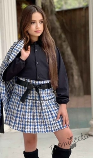 Set of a skirt and a jacket in red