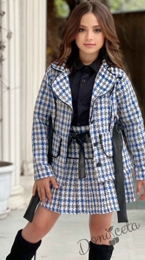 Set of a skirt and a jacket in red