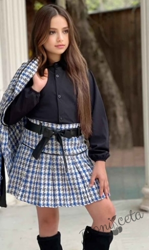 Set of a skirt and a jacket in red