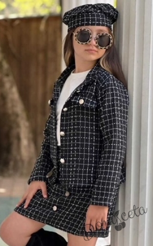 Set of a skirt and a jacket in red